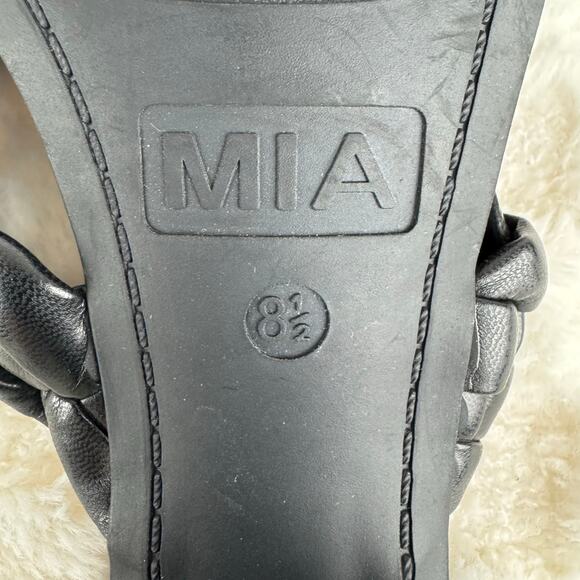 MIA‎ MAINE BRAIDED VEGAN LEATHER HEELED SANDALS IN BLACK NWOB WOMEN'S SIZE 8.5 - Picture 13 of 15